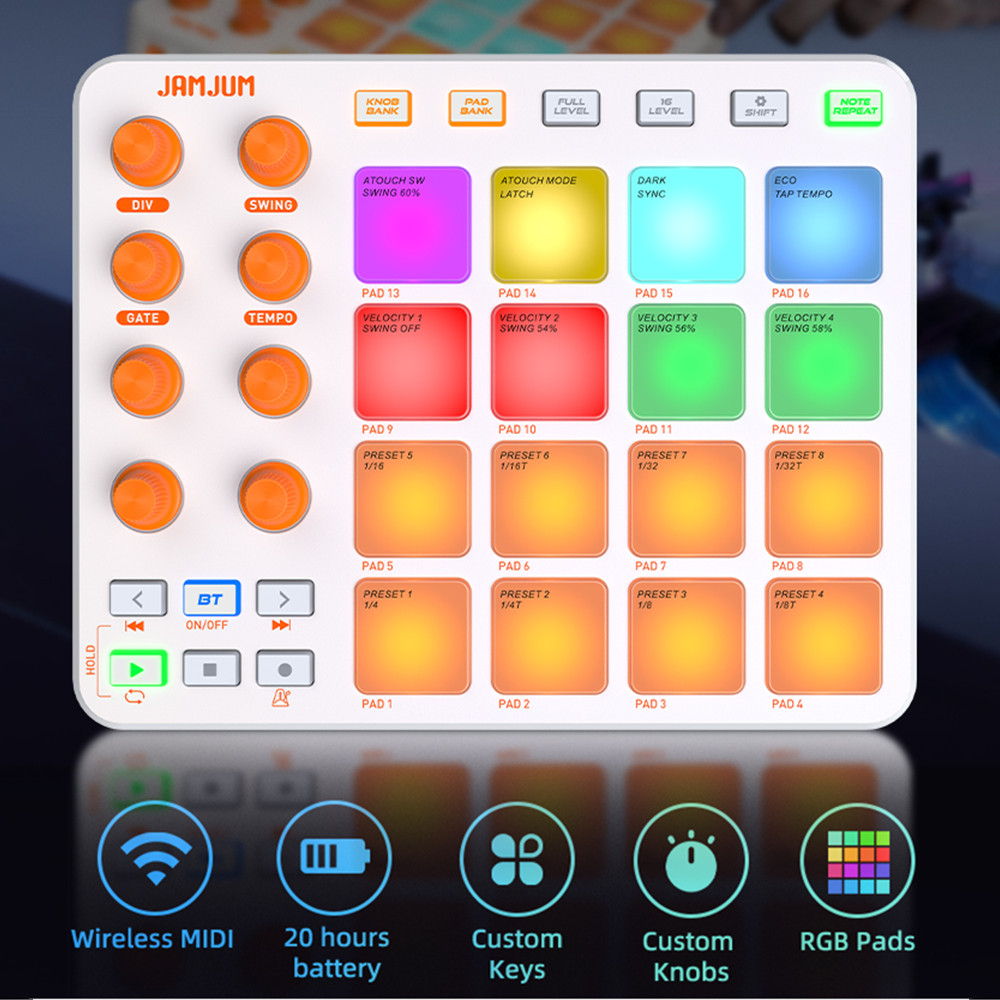 BTWireless MIDI Controller w/ Built-in Battery, DAW-Compatible