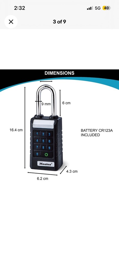 Master Lock 6400LJENT Professional Bluetooth Smart Padlock Bluetooth new
