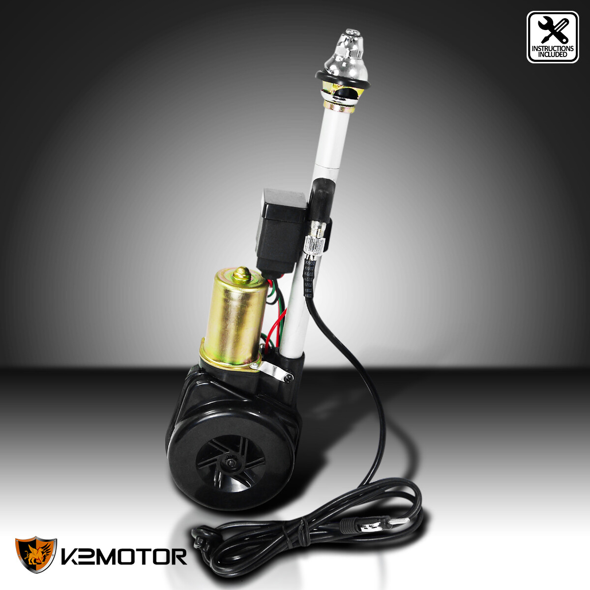 Electric Power Antenna Am Fm Radio Mast Replacement 12V For Car Vehicle