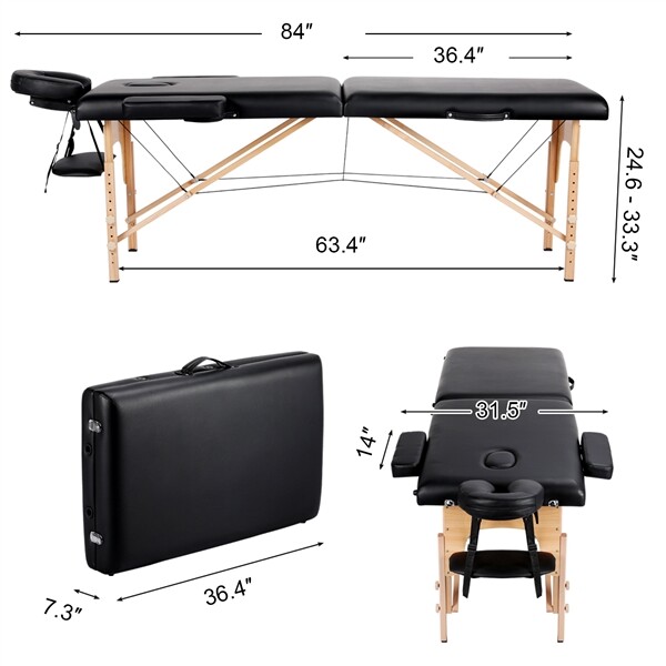 Portable Massage Table Lash Bed Tattoo Table Beauty Folding Bed Adjustable, Used