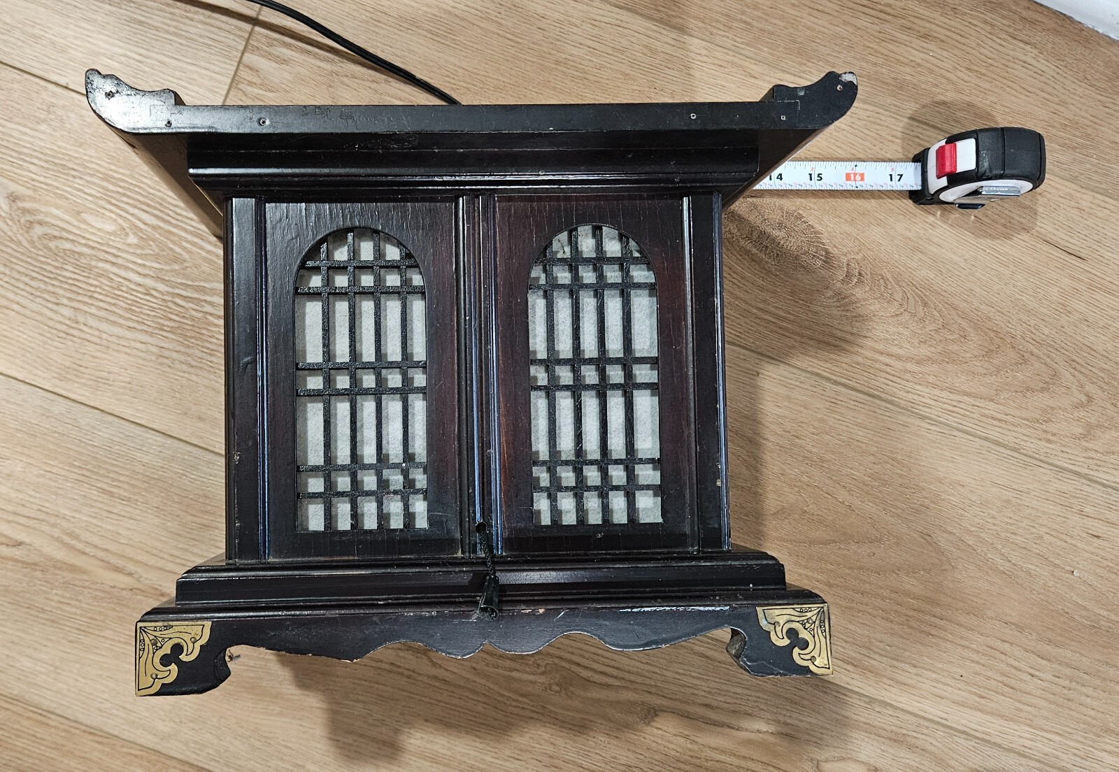 Vintage Asian 2 Bulb Setting Lamp – Buddhist Temple Japanese Shrine Pagoda WORKS