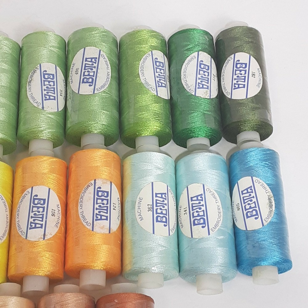 19 Beta Machine Embroidery Polyester Thread Multi Color w/ Case Thread Holder