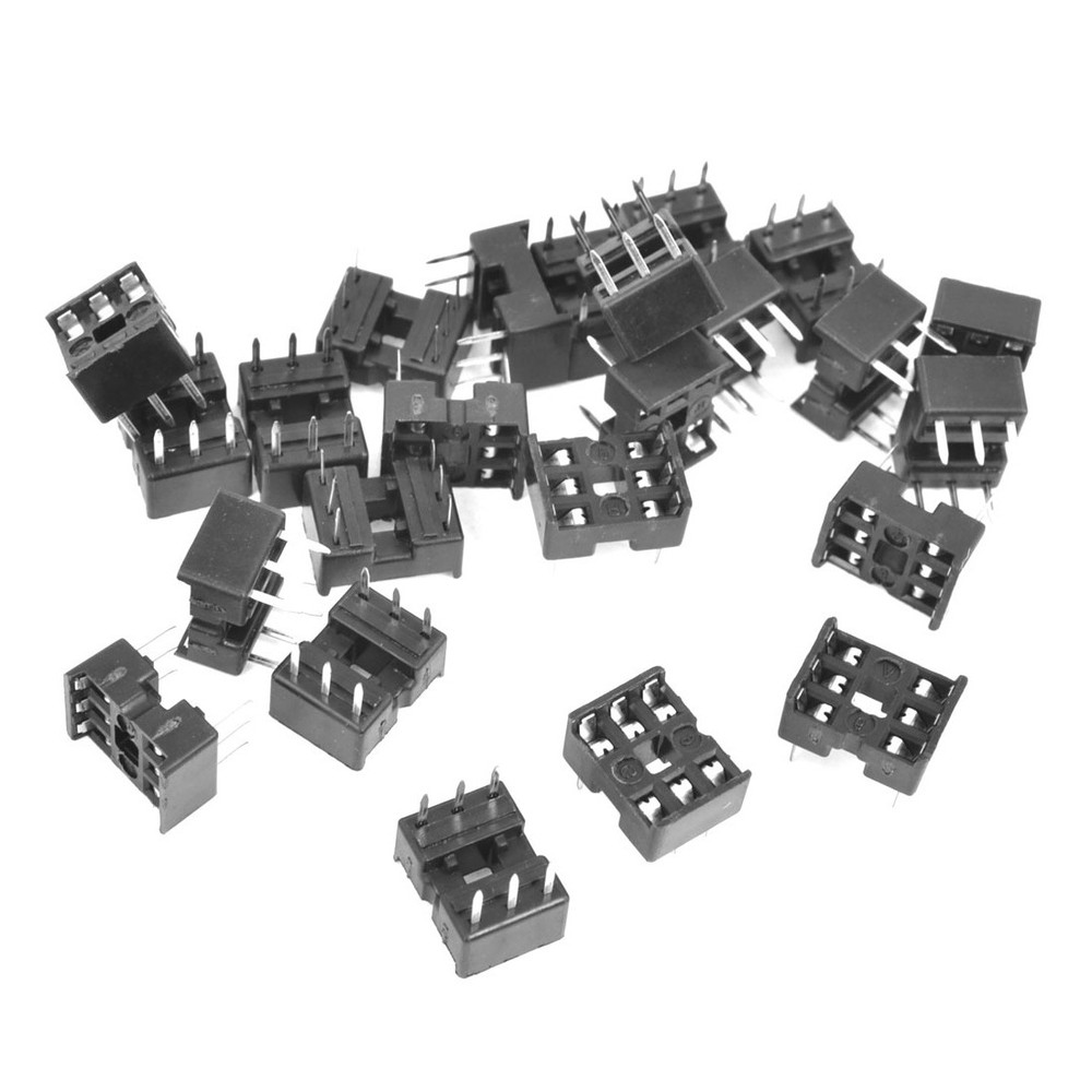 25pack 2.54mm PCB Board 2 Row 6-Pin DIP Solder Type IC Socket Adapter