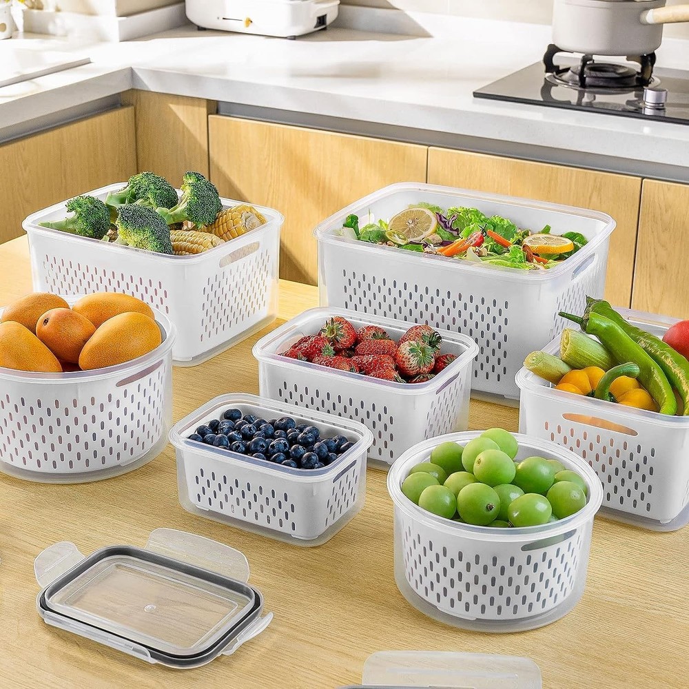 Refrigerator Fruit Preservation Box (with Removable Filter), 4-Piece Set