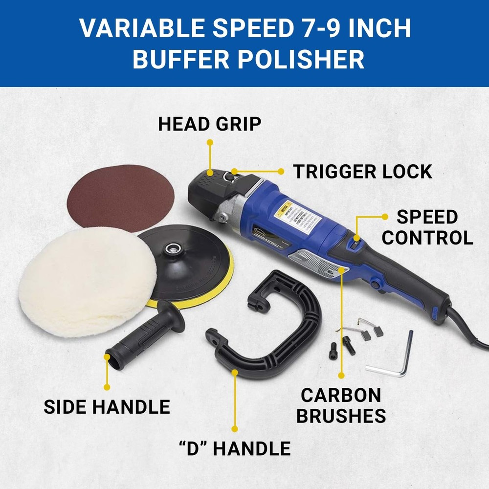Eastwood 7-9 Inch Variable Speed Buffer Polisher