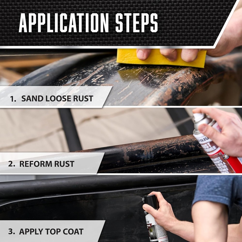 Rust Reformer Spray Paint 6 Pack 10.25oz Black Stops Rust Coating