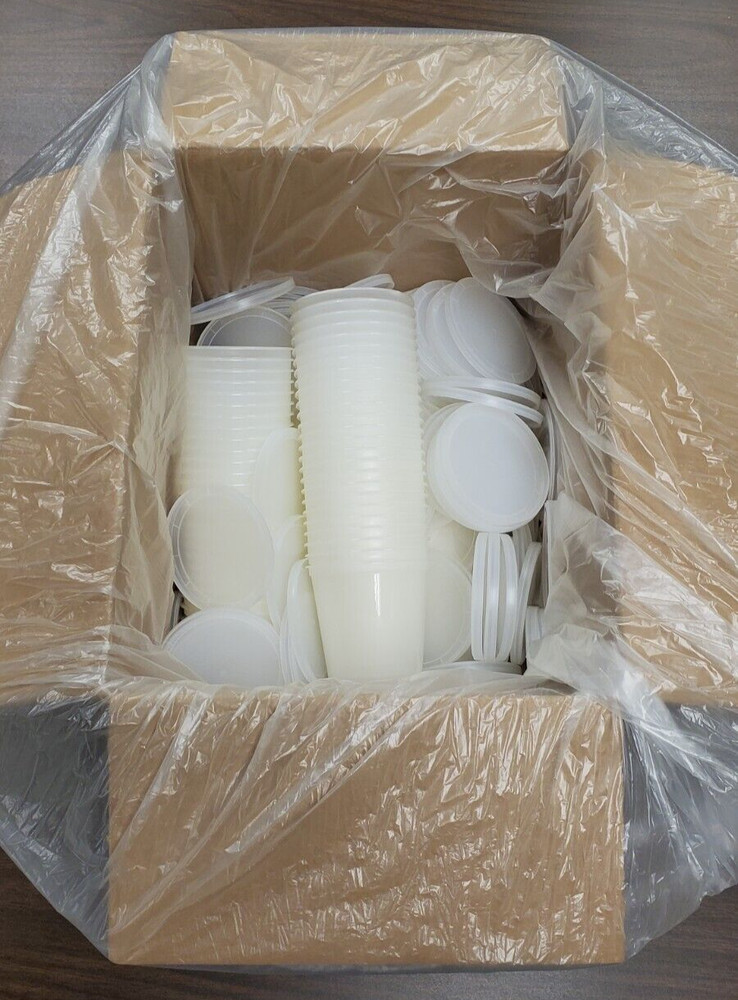 8OZ TRANSLUCENT, HDPE CONTAINERS W/LID  CS/100