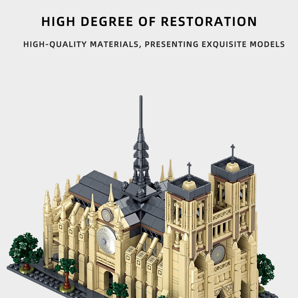 Micro Building Blocks Notre Dame - Architectural Model Cathedral Mini Block B...