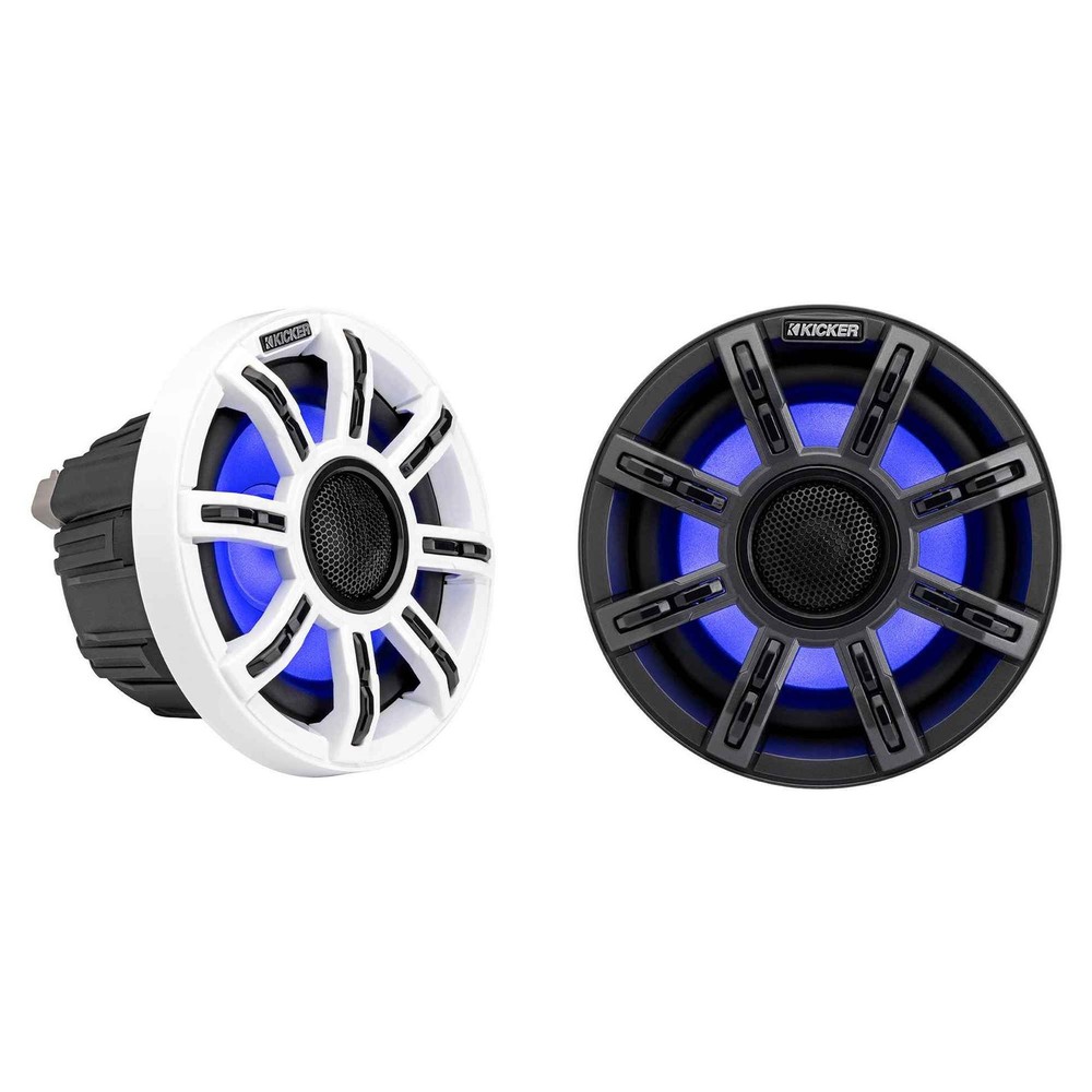 Kicker Premium Marine 6.5" Speaker and Amplifier bundle Includes LED Remote (...