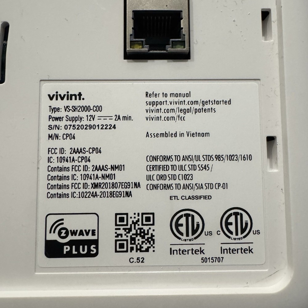 Vivint Smart Hub Control Panel VS-SH2000-C00