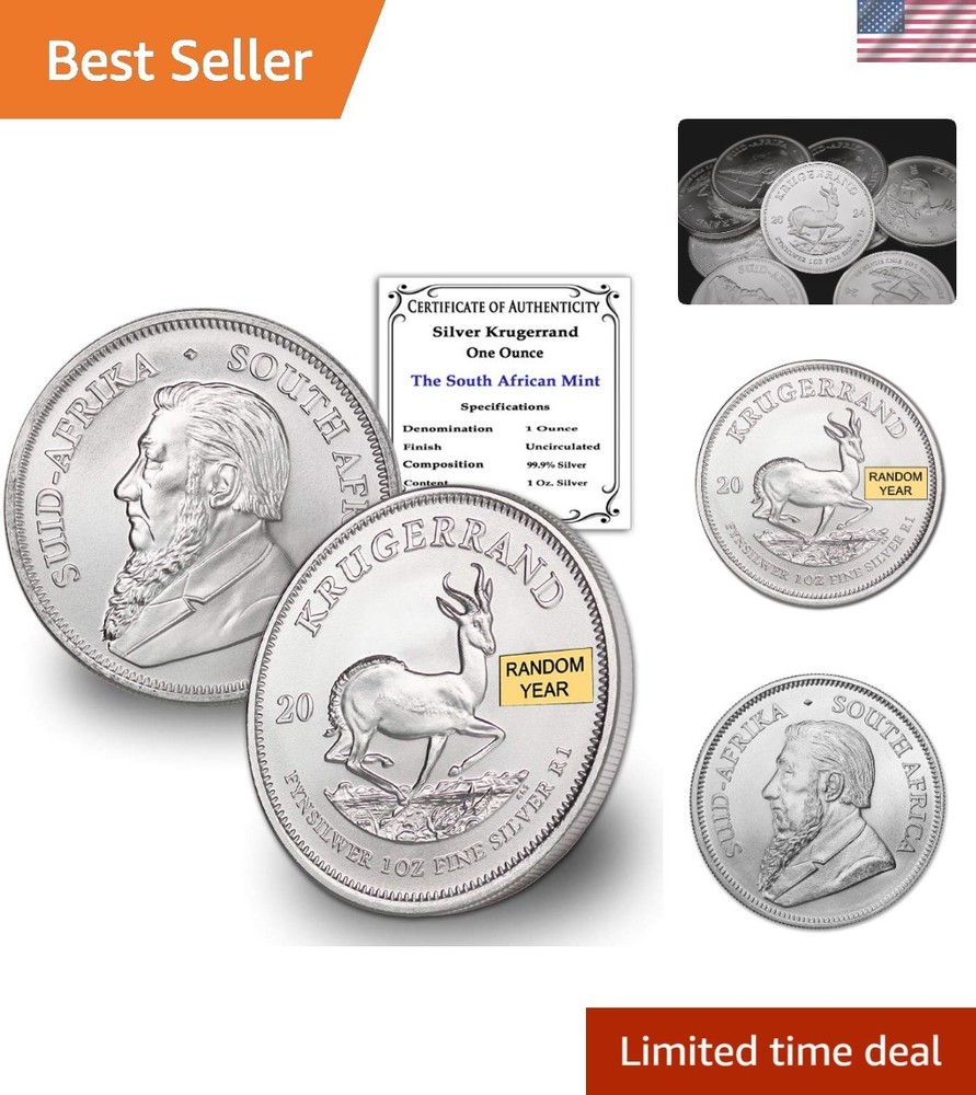 Random  1 oz Brilliant Uncirculated Silver Krugerrand - Certified Authentic