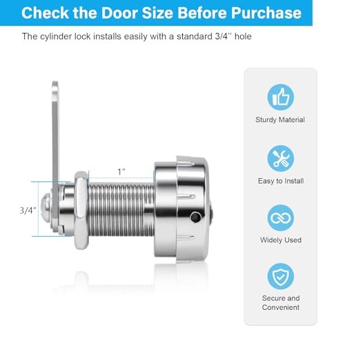 RV Baggage Compartment Door Combination Lock Silver for 1'' Thick Door,