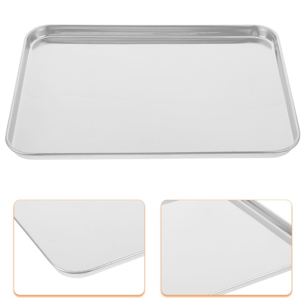 1Pc Large Stainless Steel Baking Tray Rectangular Baking Tray for Restaurant UK