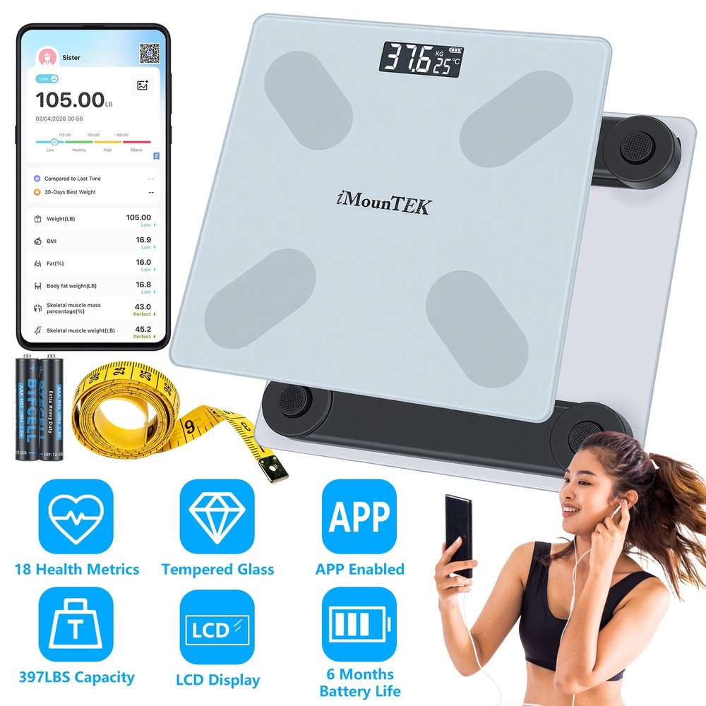 Digital Smart Scale for Body Weight & Composition BMI App Sync LCD Display
