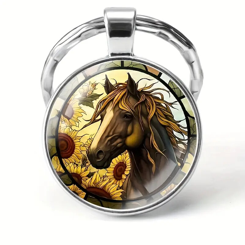 Decorative Horse Themed Keyring Keychain Charm