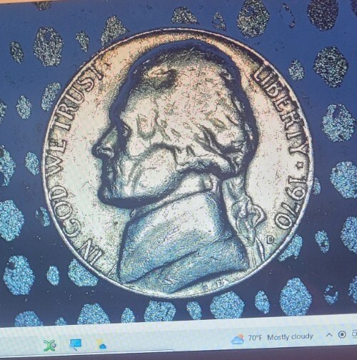 1970 D NICKEL With Lamination Error