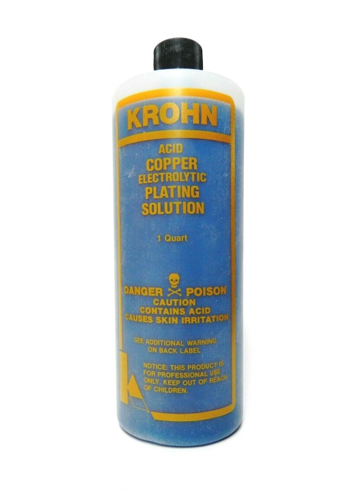 Copper Plating Solution Quart & Copper Anode Set for Electro Plating by Krohn