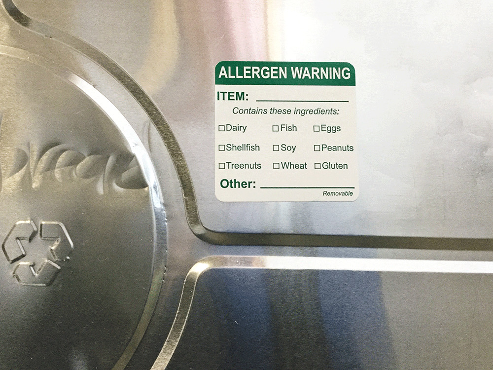 Removable General Allergen Warning Labels | 2 x 2" Inch Square | 500 Pack