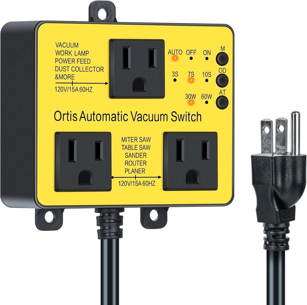 Automatic Vacuum Switch Extra Outlet Dust Control Delay On/Off Power Tools