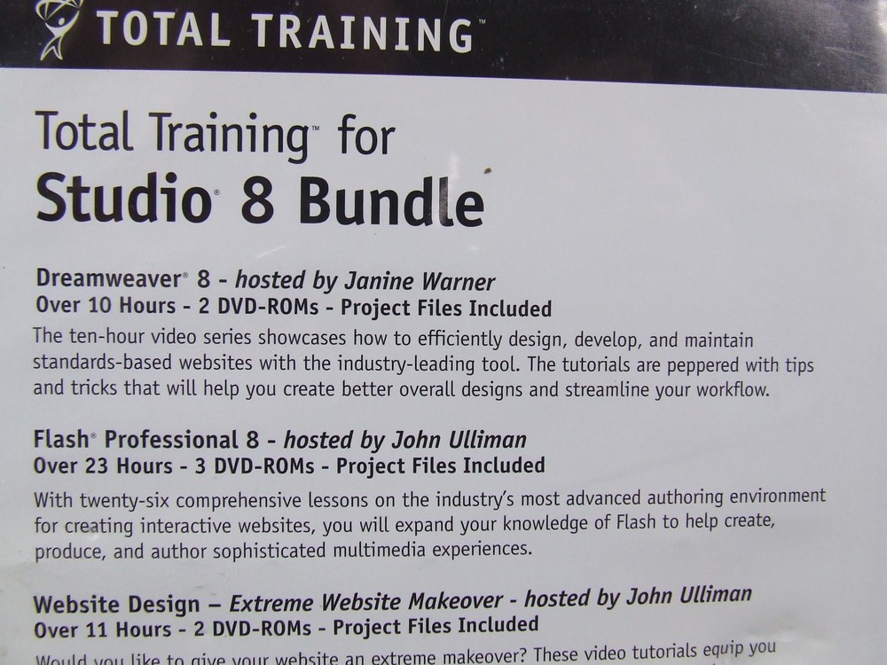 Adobe Total Training Studio 8 Bundle (6 Disc DVD Set) Software Training