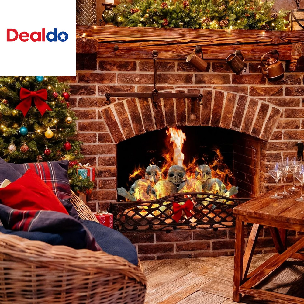 9 Pcs Ceramic Skulls for Fire Pit, Durable Reusable Fireproof Fire Pit Skull Log