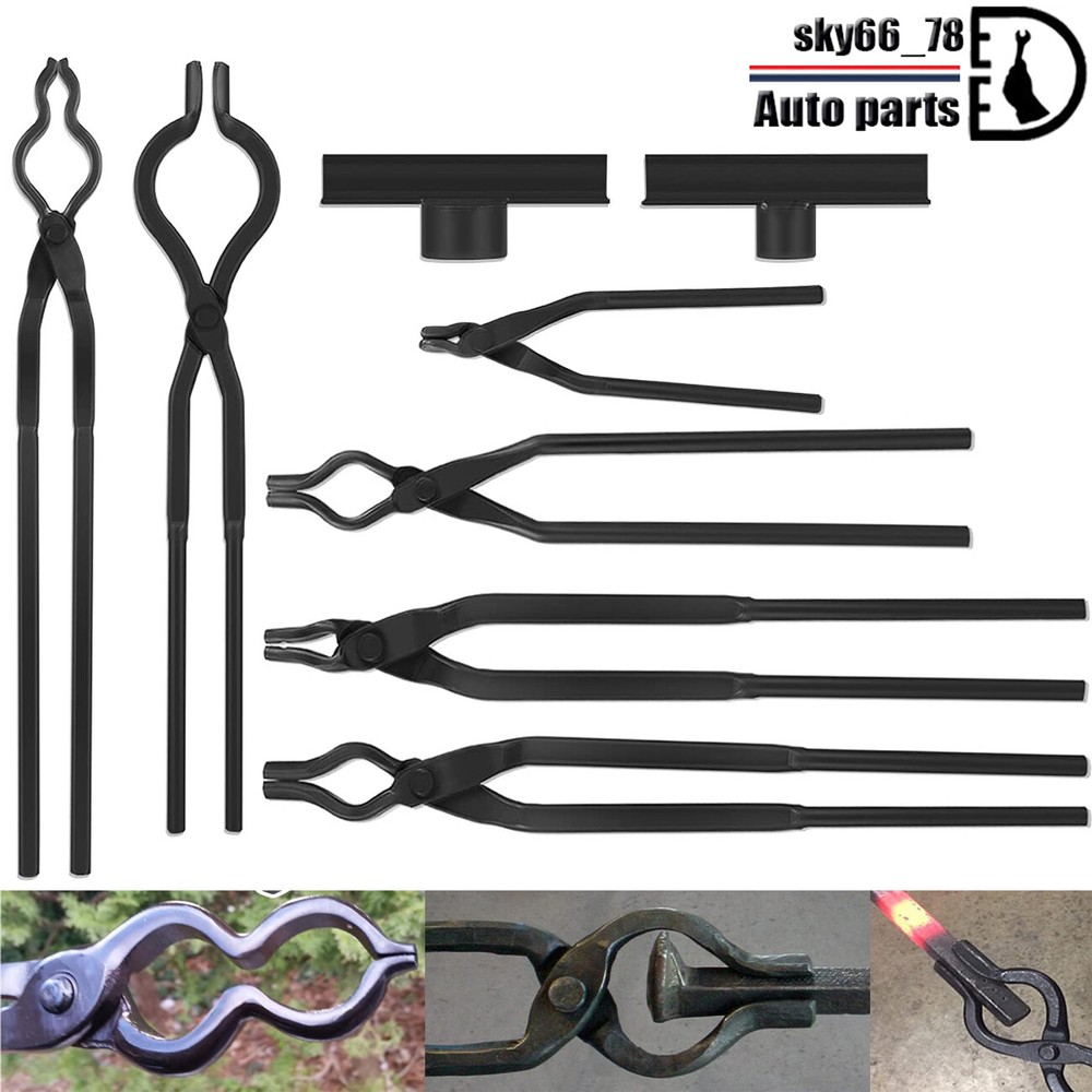 8Pcs Blacksmith Tongs Expert Replacement Tongs Blacksmith Starter Tool Hook Jig