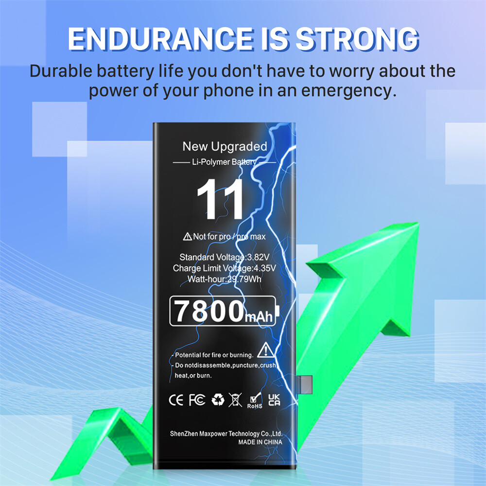 100% Battery Replacement For iPhone 11+ Adhesive Tools 7800mAh