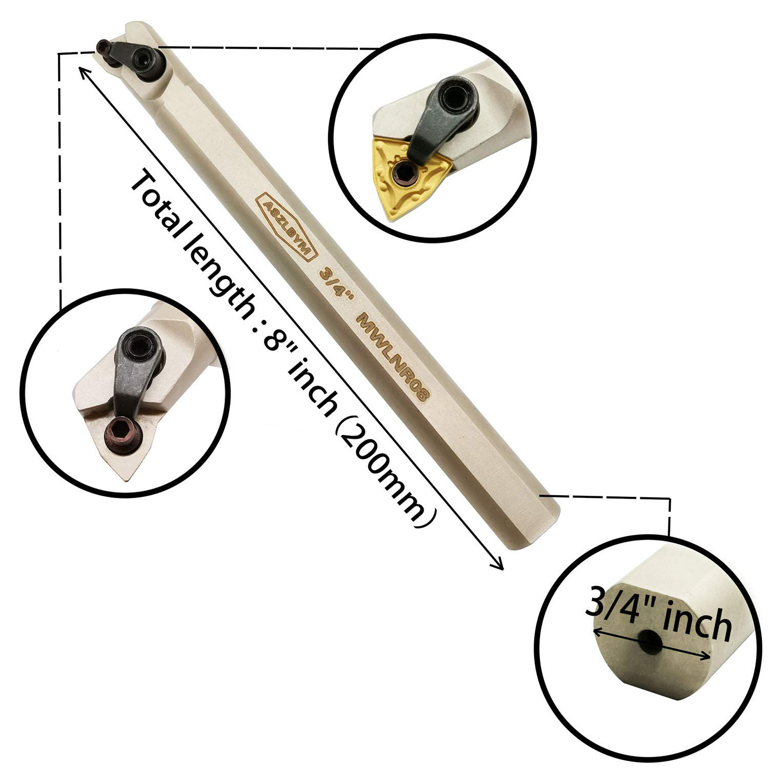 3/4 Lathe Internal Boring Bar Turning Tool Holder with Indexable Carbide Insert