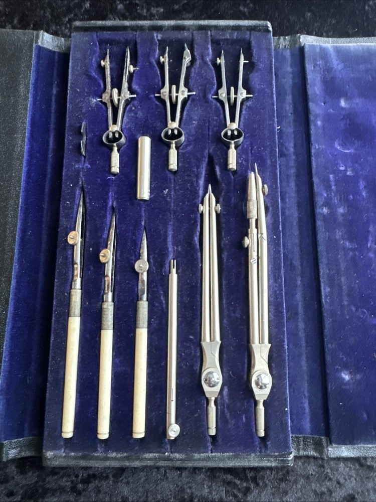 vintage lee guinness technical drawing set