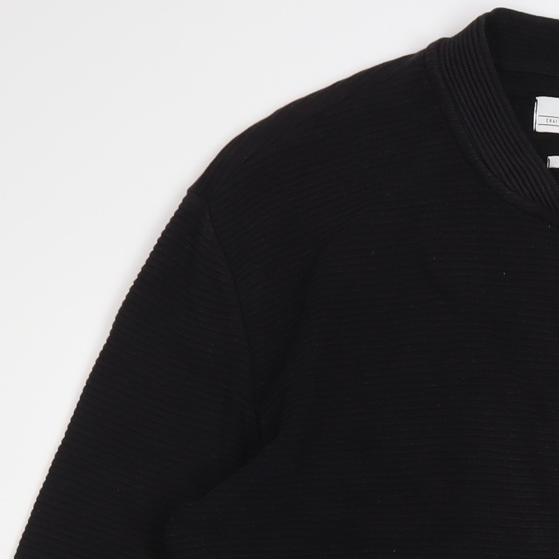 Next Men's Black Medium Basic Jacket 100% Cotton Zip Up Casual Bomber