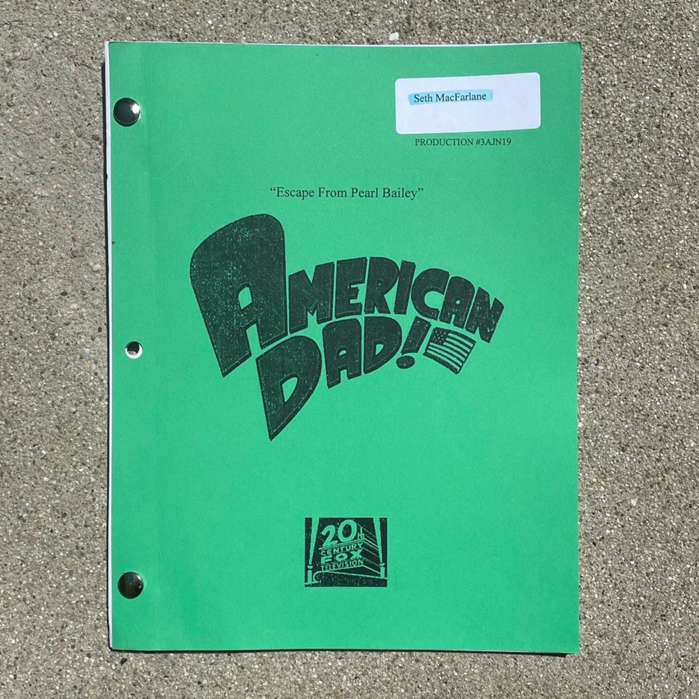 American Dad SETH MACFARLANE Used Stan Roger 2007 Production Table Draft Script