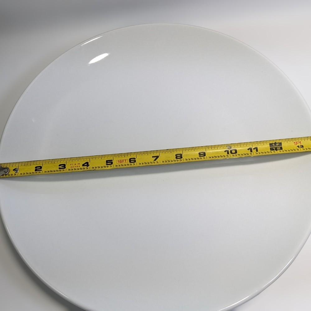 TAG Large White Ceramic Round Serving Tray Platter 14" Tableware Serveware