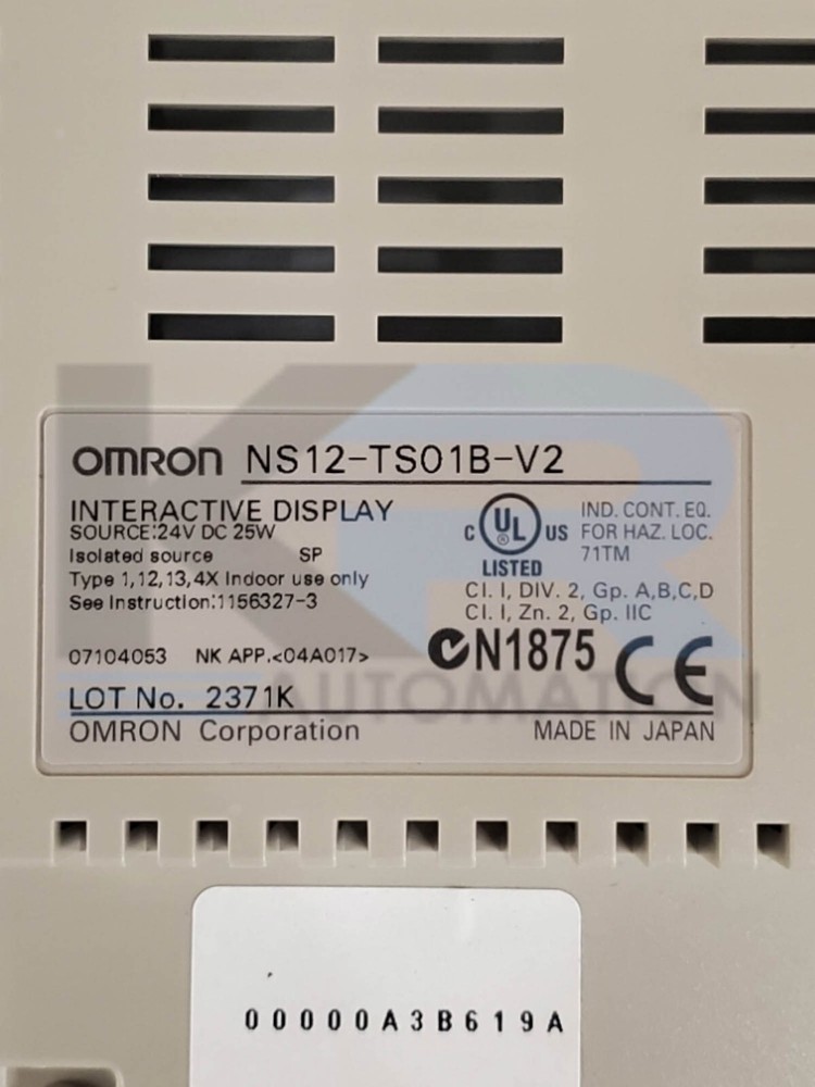 Omron NS12-TS01B-V2 Programmable Interactive Display Terminal 12.1" 24VDC