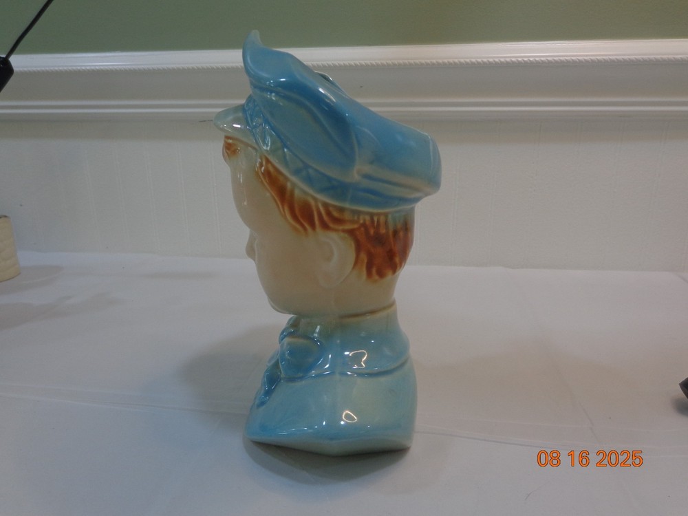 Vintage Blue Boy Sailor Planter