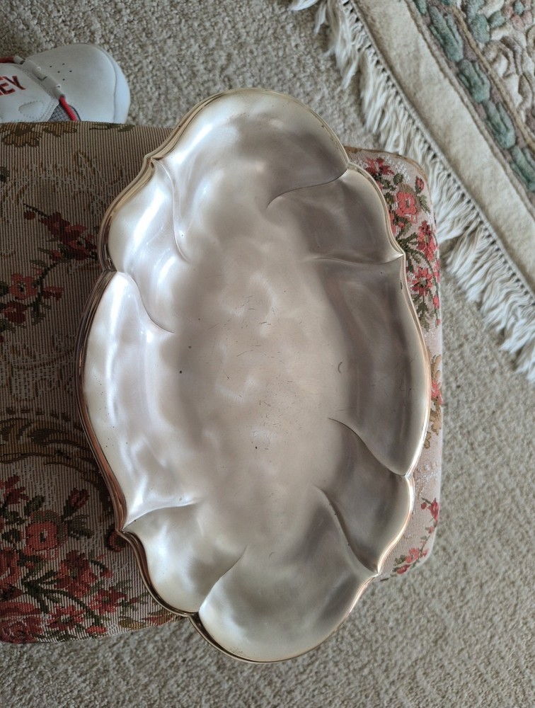 Ikora silver plated footed metal tray