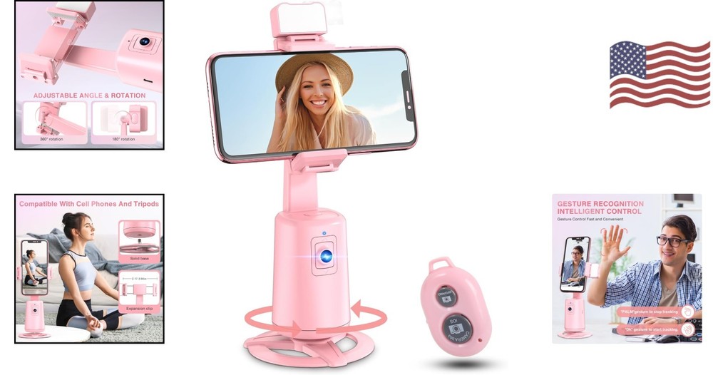 360° Auto Face Tracking Tripod: Gesture Control & Remote for Effortless Vlogging