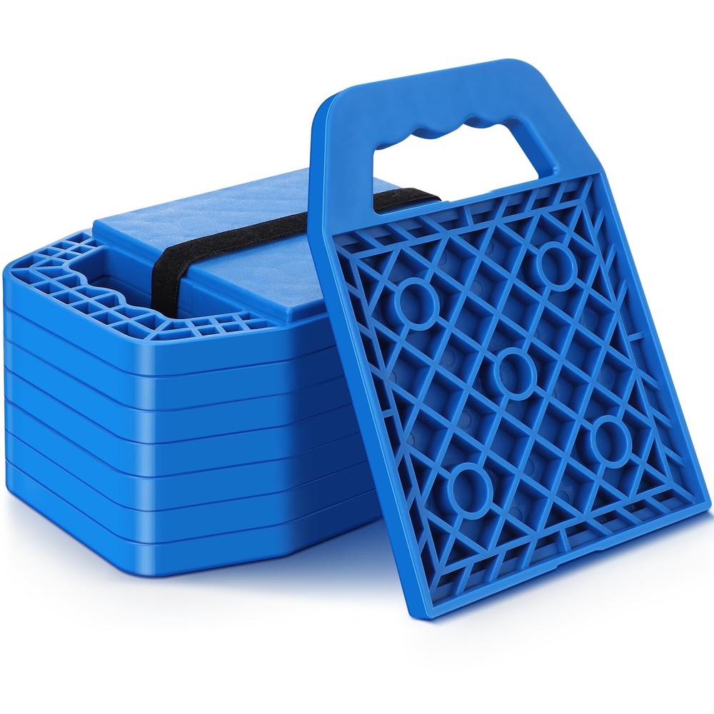 Datanly 8 Pieces RV Stabilizing Jack Pads Camper Leveling Blue
