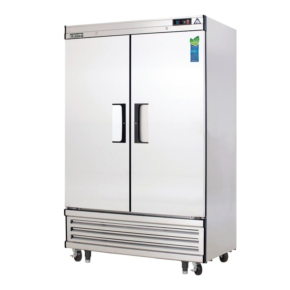 Everest EBSR2 49" 2-Section Reach-In Refrigerator w/ 2 Solid Full Doors, Bott...