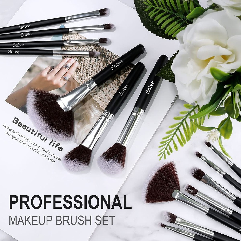 Makeup Brush Set, SOLVE 32 Pieces Professional 32 Piece Black