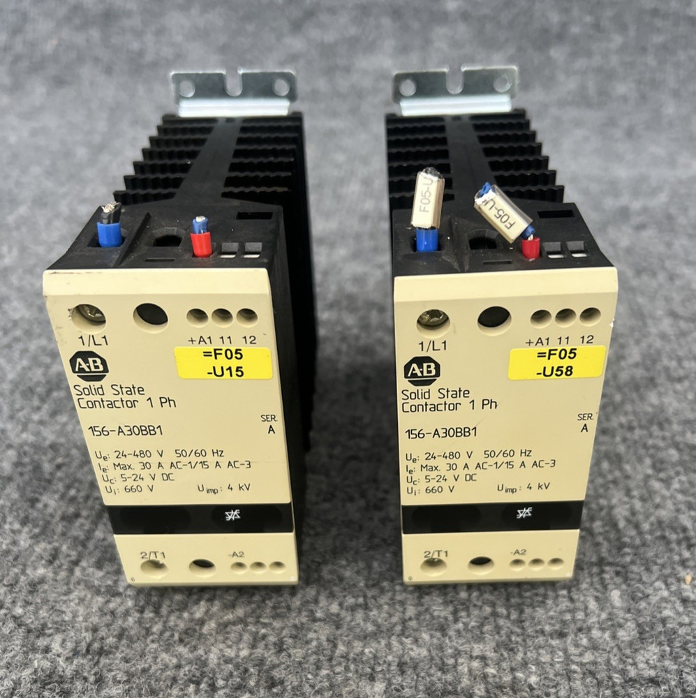 Allen-Bradley 156-A30BB1 Solid State Contactor 30A 1-Phase 24-480VAC Used