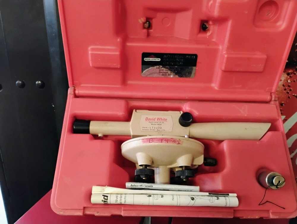 David White Automatic Builder’s Level w/ Tripod – Surveying Tool