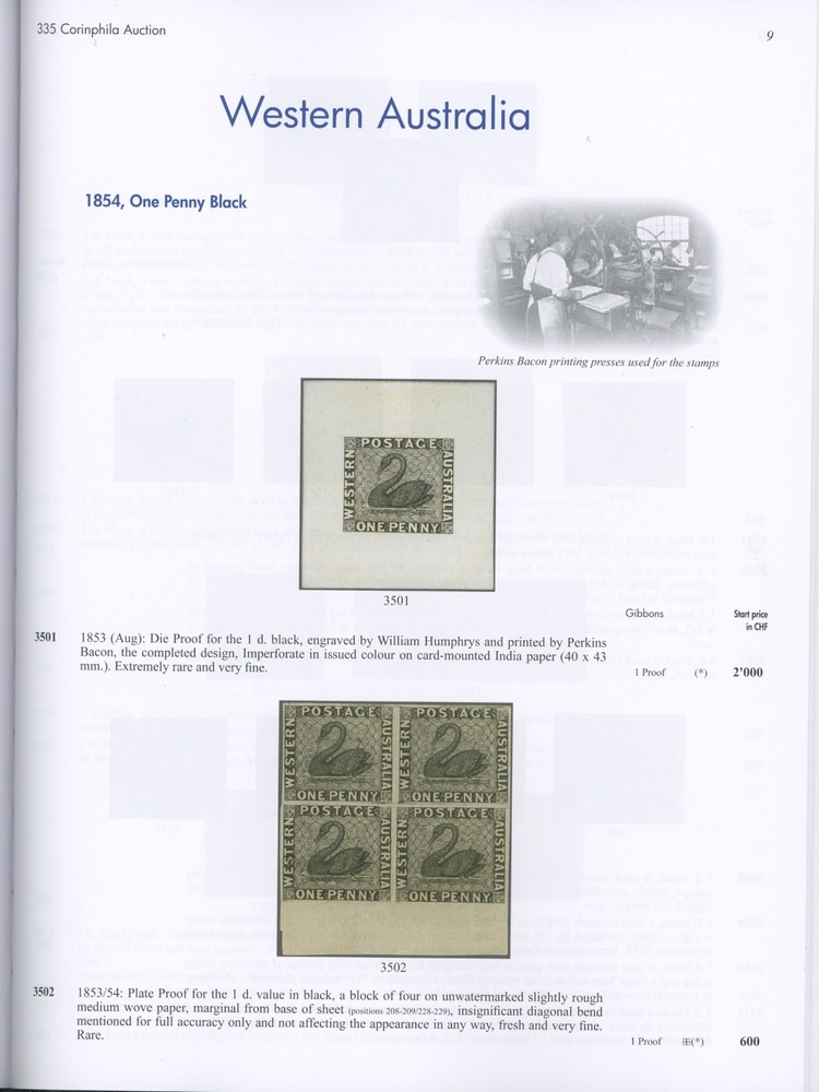 Western Australia Specialized Auction Catalog Corinphila 2024