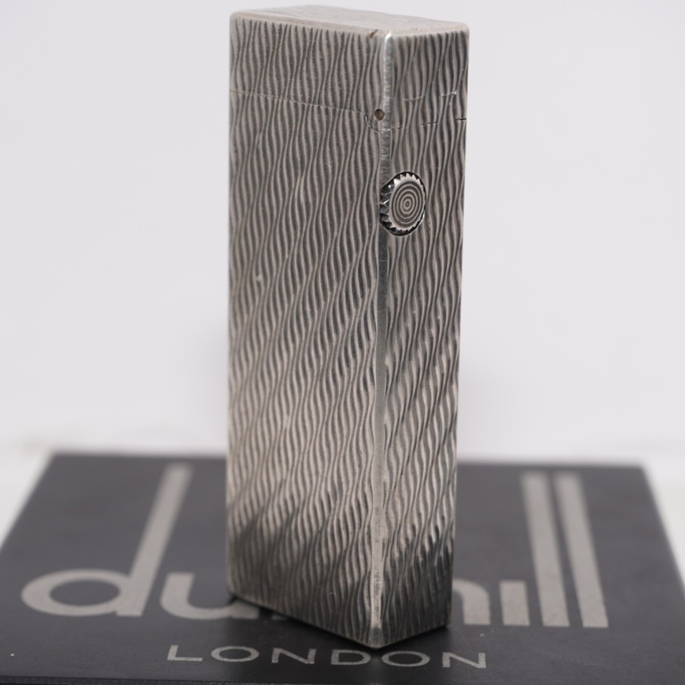 Dunhill Rollagas Lighter Silver WAV Pattern-Ultrasonically cleaned_Working