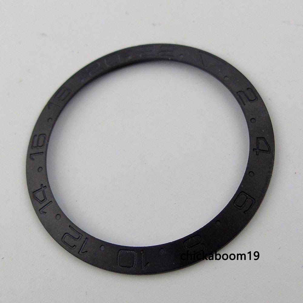 38MM Brushed Black Ceramic Bezel Insert Fit SUB Automatic Movement Men's Watch