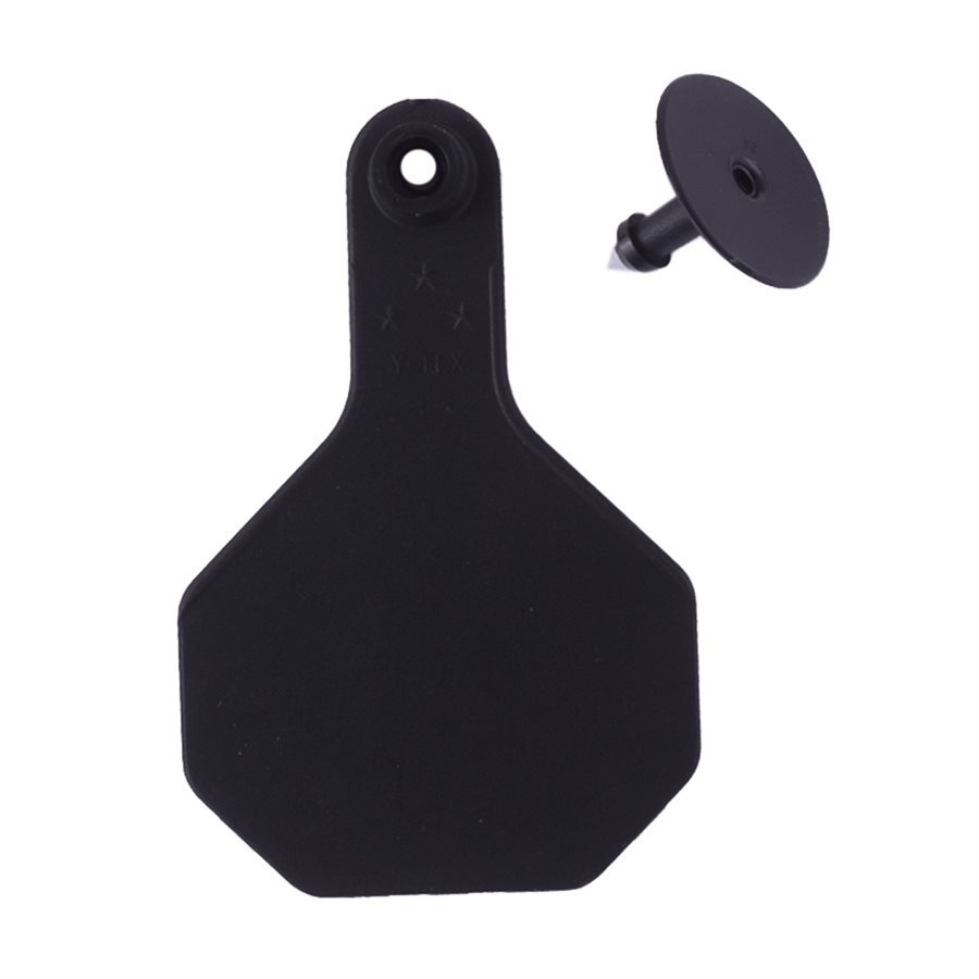 Y-Tex Medium 3* Livestock Identification Tags - Blank Black 25ct Pkg