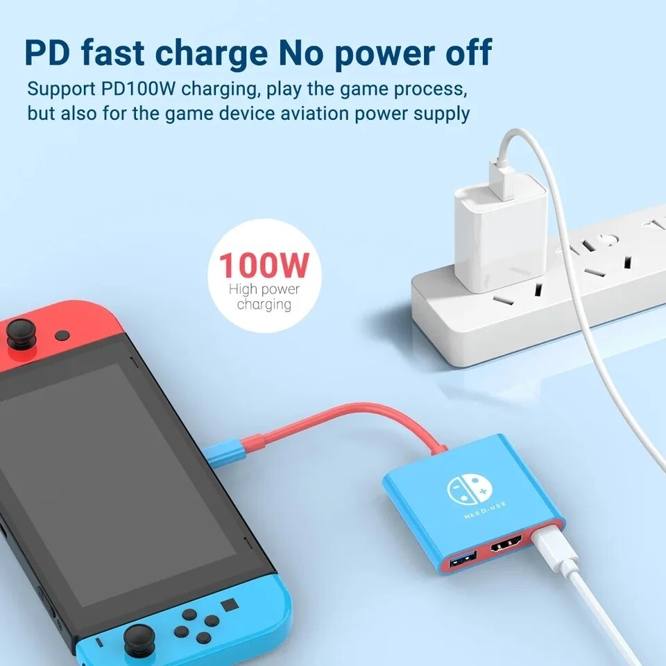 HDMI TV Dock For Nintendo Switch 2 Docking Replacement Adapter Converter
