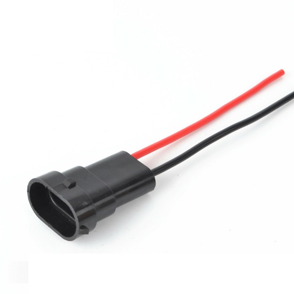 Wire Pigtail Male H11 Two Harness Head Light Low Beam Bulb Plug Replacement