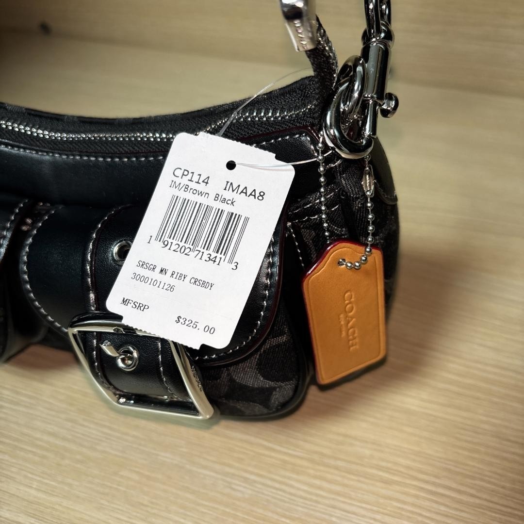 COACH CQ184 Ashton Baguette Signature Denim Handbag Shoulder Bag Women BRAND NEW