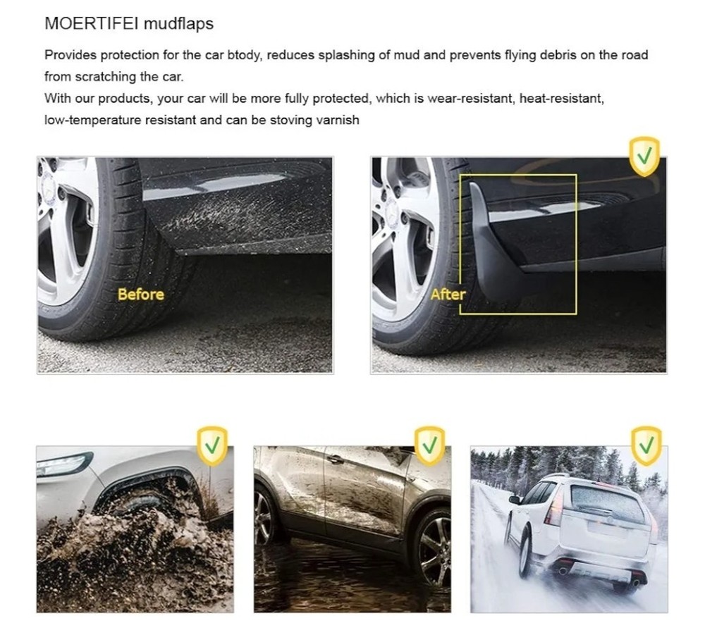 4 Pcs Mud Flaps For 2011 - 2014 Hyundai Sonata Front & Rear Splash Mud Guards