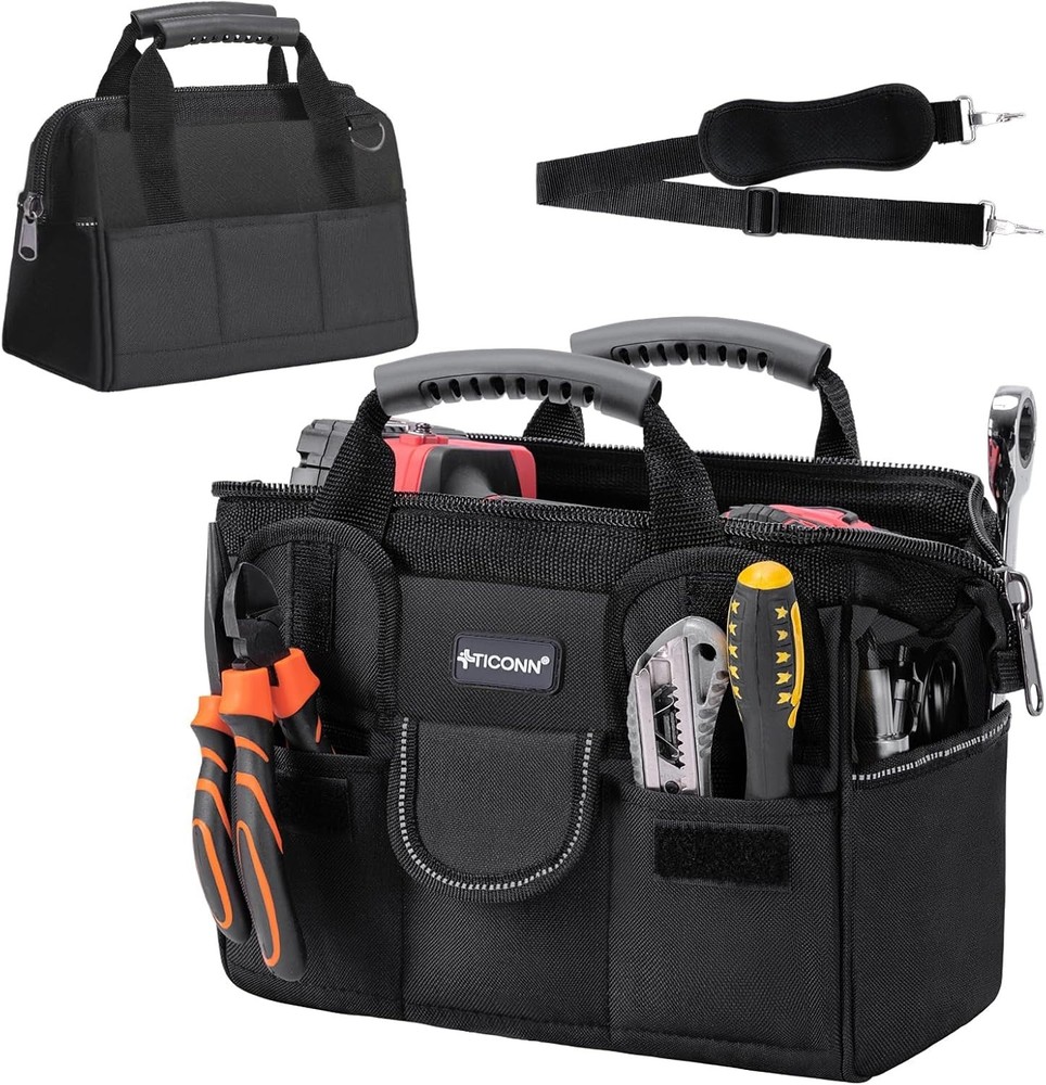 Heavy Duty Waterproof Tool Bag with Multi-Pockets & Ergonomic Design - 12"